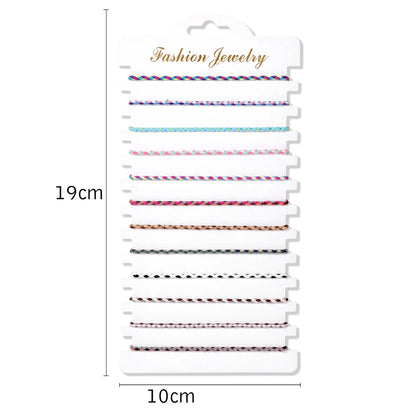 Wholesale 12Pcs/Set Colorful Natural Stone Bracelets Adjustable Rope Braided Bracelet Handmade Bohemia Bracelets with Cards