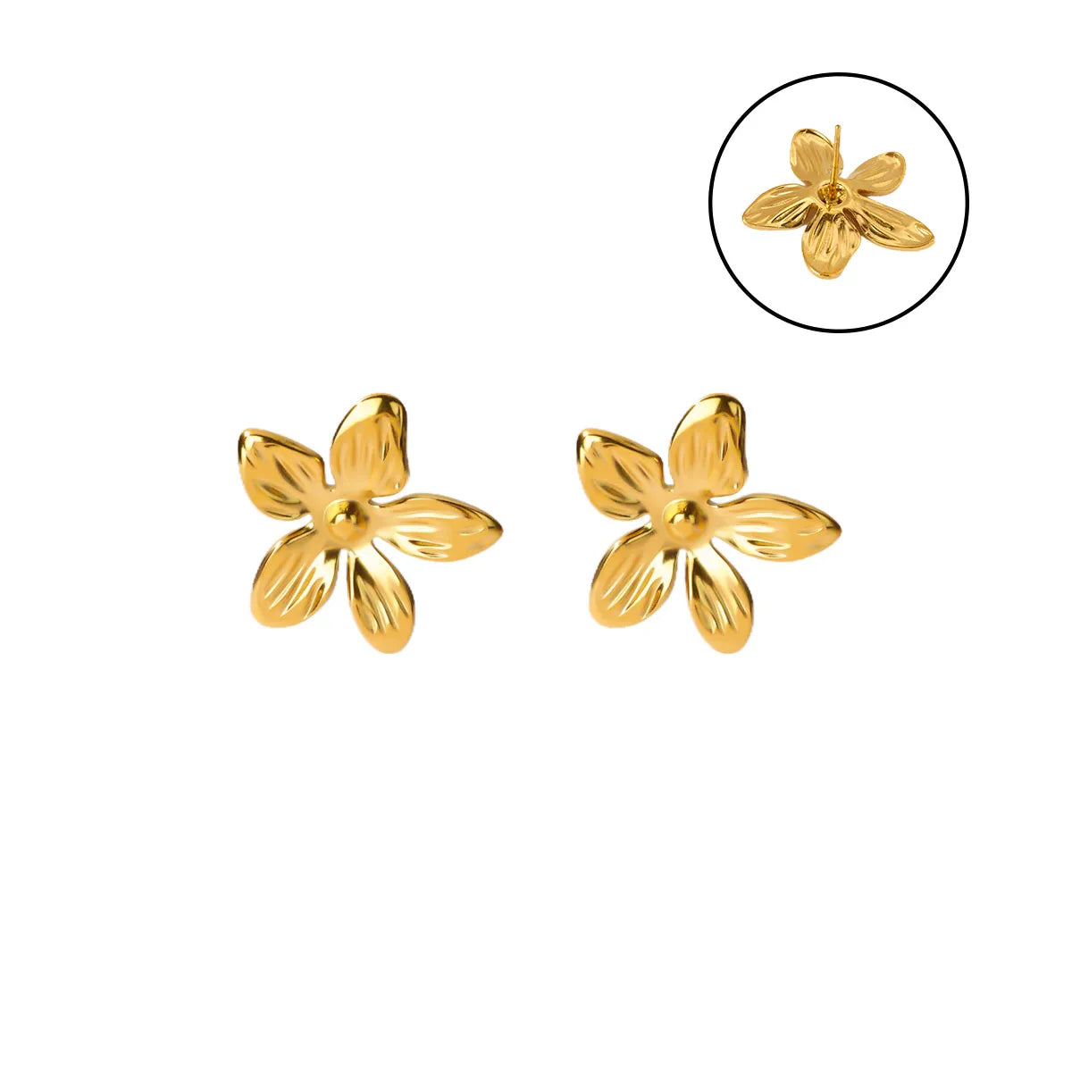 Free Shipping Vintage Flower Stud Earrings For Women Stainless Steel Piercing Earring 2025 New Fashion Wedding Jewelry