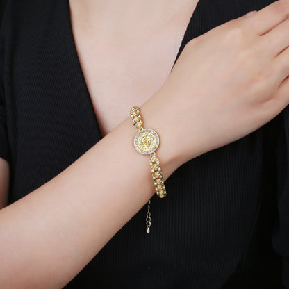 New Design Rosette Chain Virgin Mary Bracelet Fashion Woman Adjustable Bracelet Delicate Birthday Party Jewelry Gift Wholesale