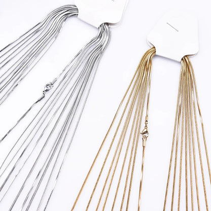 Wholesale 45/50/60/70cm Snake Chain Necklace Stainless Steel Necklaces For Women Men Accessories Vintage Jewelry Collares Hombre