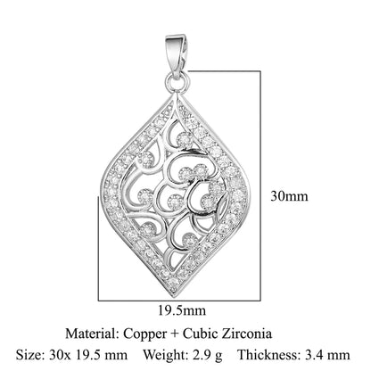 3pcs/Lot Cross Sunflower Cubic Zirconia Pendant Life Tree Maple Leaf Grape Cherry Brass CZ Charms DIY Jewelry Necklace Pendants
