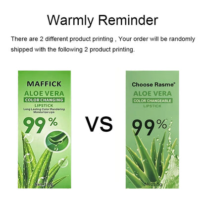 Aloe Vera Warm Change Lipstick for long-lasting lip protection, moisturizing and color changing, magical color change