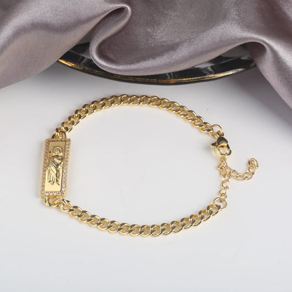 High Quality St. Jude Bracelet Copper Drip Oil Madonna Bracelet For Woman Man Party Birthday Daily Wear Religious Jewelry Gift